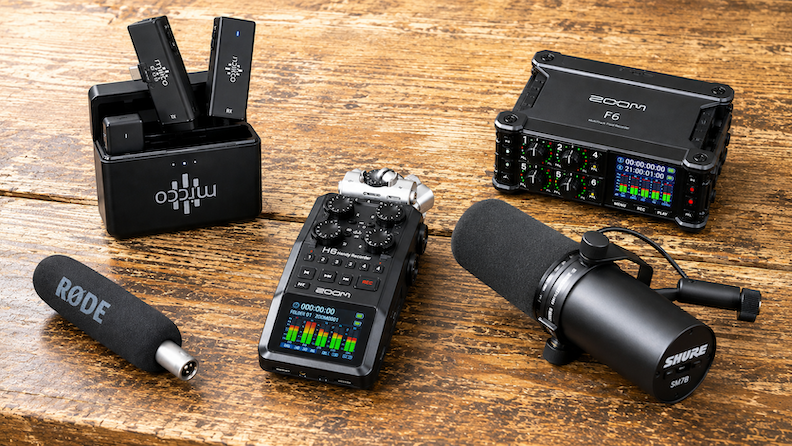 Sure Mic Sm7B, Rode Boom Mic, Zoom H6, Zoom F6 Mixer, Luucco S2, Hdmi 100M Cable,Focusrite 2I4 Audio